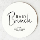 Einfache moderne neutrale Babybrunch Runder Pappuntersetzer<br><div class="desc">Genießen Sie Ihren Kleinen mit unserem einfachen, modernen, neutralen Baby-Brunch-Rundpapier-Untersetzer in einem minimalistischen Schwarzweiß-Design, das modern und hübsch ist. Das moderne, geschlechtsneutrale Ambiente mit seiner sauberen, boho-inspiriert Ästhetik eignet sich perfekt, um einen kleinen Jungen oder ein Mädchen zu jeder Jahreszeit willkommen zu heißen - sei es im Herbst, im Winter,...</div>