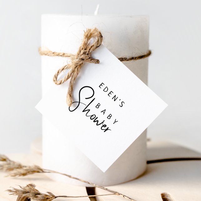 Einfache moderne, neutrale Babydusche Geschenkanhänger (Von Creator hochgeladen)