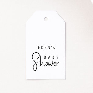 Einfache moderne neutrale Babydusche-Liebesmarken Geschenkanhänger