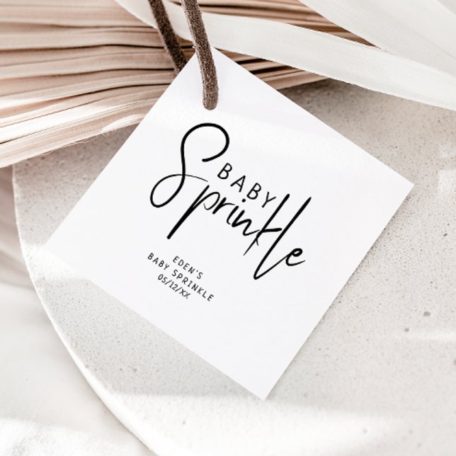 Einfache, moderne, neutrale Babysprinkle Geschenkanhänger (Von Creator hochgeladen)