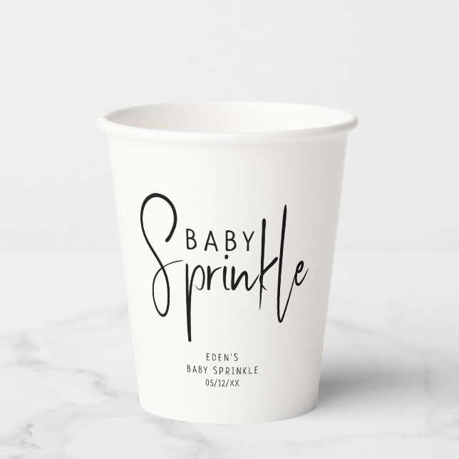 Einfache, moderne, neutrale Babysprinkle Pappbecher (Vorderseite)