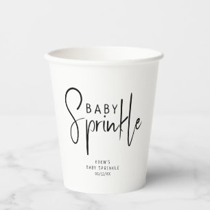 Einfache, moderne, neutrale Babysprinkle Pappbecher
