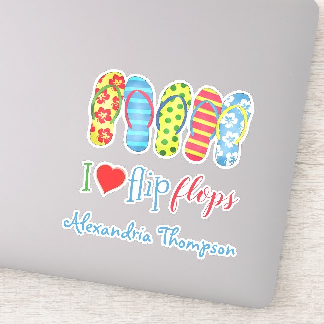 Einfache moderne Niedliche Sommerflip Flops stilvo Aufkleber (Detail)