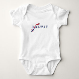 Einfache moderne norwegische Buchstabenflagge Souv Baby Strampler