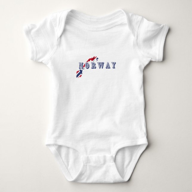 Einfache moderne norwegische Buchstabenflagge Souv Baby Strampler (Vorderseite)