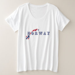 Einfache moderne norwegische Buchstabenflagge Souv Große Größe T-Shirt