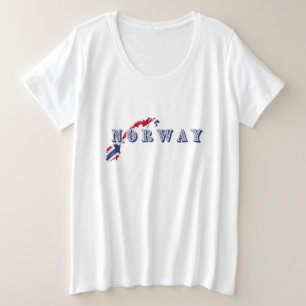 Einfache moderne norwegische Buchstabenflagge Souv Große Größe T-Shirt