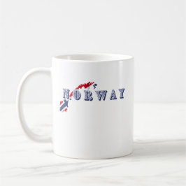 Einfache moderne norwegische Buchstabenflagge Souv Kaffeetasse