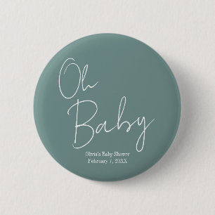 Einfache moderne Oh Baby-Baby-Kinderspülung Grüne Button