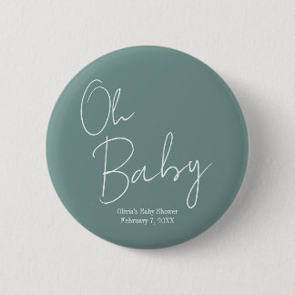 Einfache moderne Oh Baby-Baby-Kinderspülung Grüne  Button