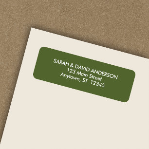 Einfache, moderne Olive Green Rücksendeadresse