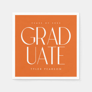 Einfache moderne Orange Graduierungspartei Serviette