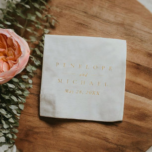 Einfache moderne Paare Name Monogram Servietten Mit Folie