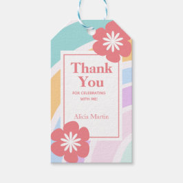 Einfache moderne Pastel Rainbow Blume Vielen Dank Geschenkanhänger