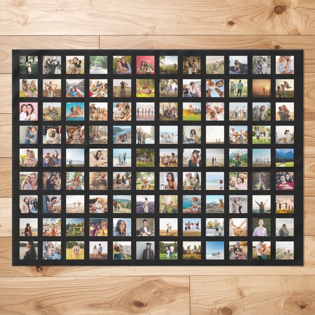Einfache moderne Personalisierte 108 FotoCollage Tischdecke (Von Creator hochgeladen)