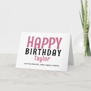 Einfache moderne Personalisierte Bezeichnung Happy Karte