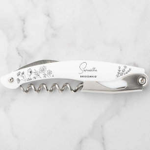 Einfache moderne Personalisierte Bridesmaid-Floral Kellnermesser