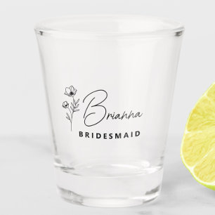 Einfache moderne Personalisierte Bridesmaid-Floral Schnapsglas