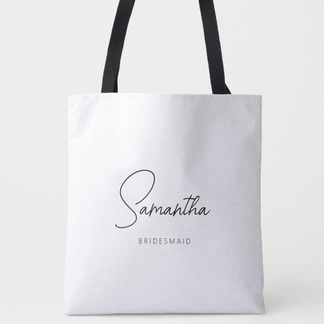 Einfache, moderne Personalisierte Bridesmaid-Initi Tasche (Personalized Bridesmaid Proposal Tote Bag with Name, Bachelorette Gifts, Wedding Party Gifts)