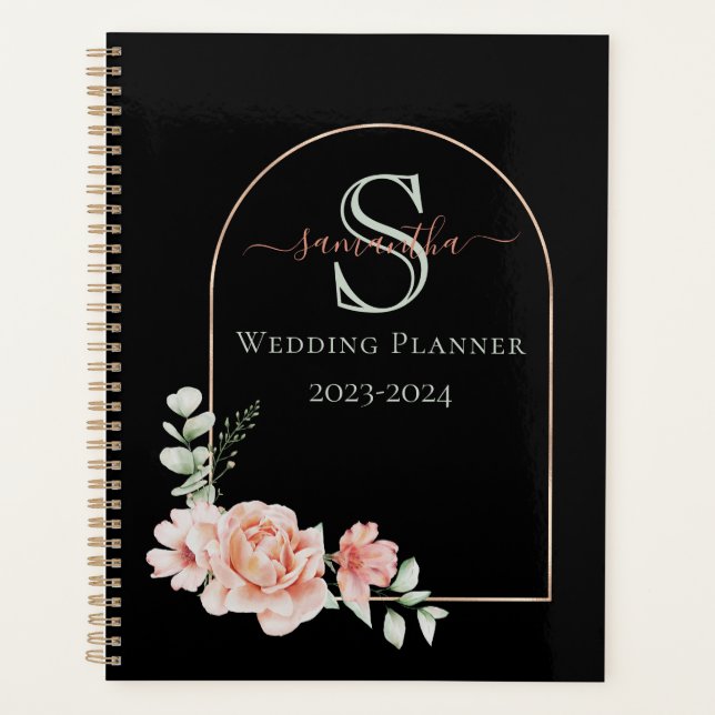 Einfache moderne Personalisierte Hochzeitsplanerin Planer (Vorderseite)