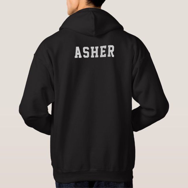 Einfache moderne Personalisierte Mit Monogramm Hoodie (Rückseite)