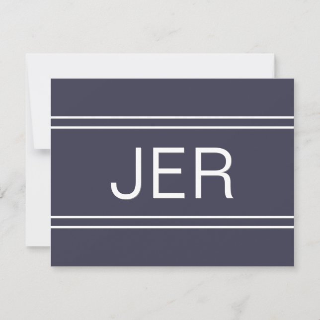 Einfache, moderne Personalisierte Monogramm Initia Mitteilungskarte (Vorderseite)