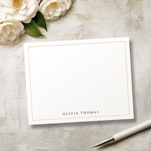Einfache, moderne, personalisierte Schreibgeräte Mitteilungskarte (Simple Modern Classy personalized Stationery Note)