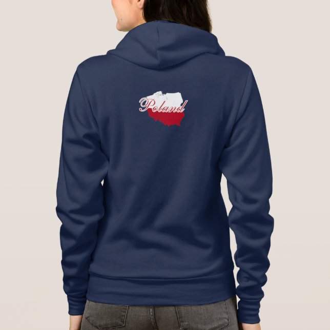 Einfache moderne Polen Flaggenkarte Souvenir Hoodie (Rückseite)