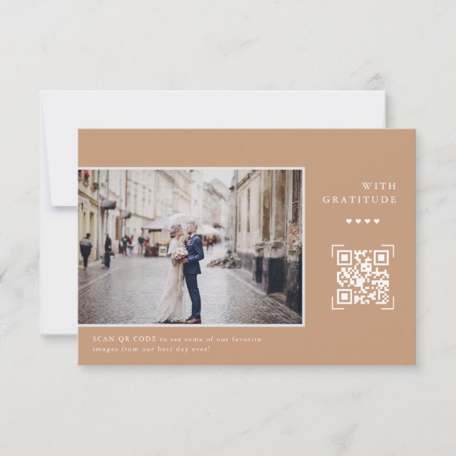 Einfache moderne QR-Codes | Wedding Foto Vielen Da Dankeskarte (Vorderseite)