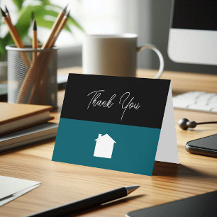 Einfache moderne Realtor-Konstruktion Vielen Dank Dankeskarte