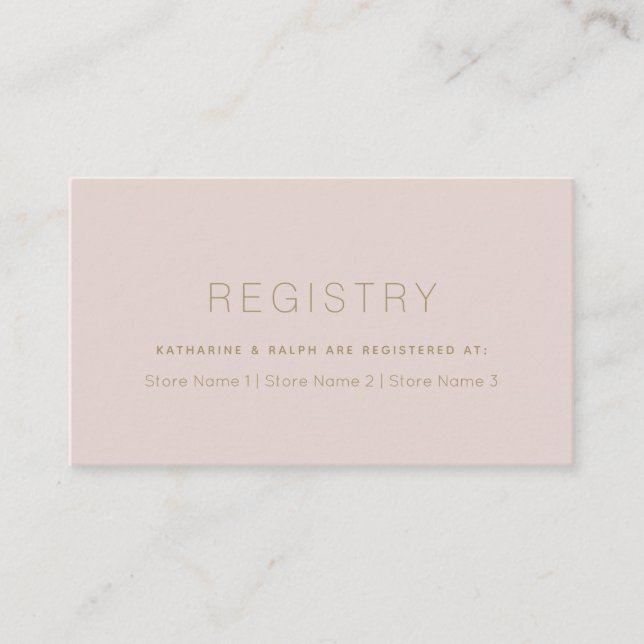 Einfache, moderne rosa Beige-Hochzeitsschrift Begleitkarte (Vorderseite)