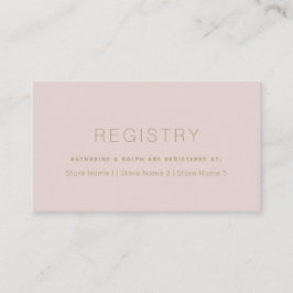 Einfache, moderne rosa Beige-Hochzeitsschrift Begleitkarte