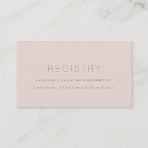 Einfache, moderne rosa Beige-Hochzeitsschrift Begleitkarte