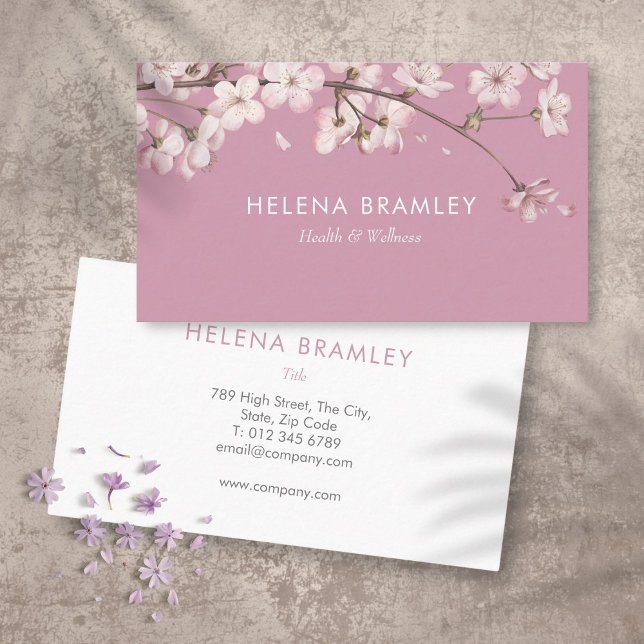 Einfache moderne rosa Blossom Visitenkarte (Simple Modern Pink Blossom Business Card)