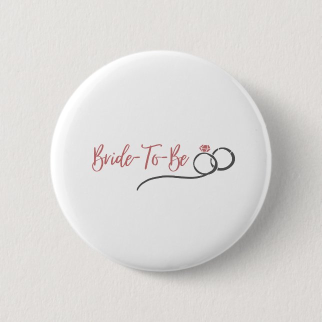 Einfache moderne rosa Braut als | Chic Bridesmaid Button (Vorderseite)