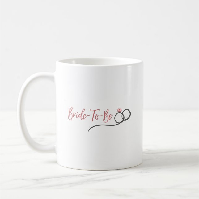 Einfache moderne rosa Braut als | Chic Bridesmaid Kaffeetasse (Links)