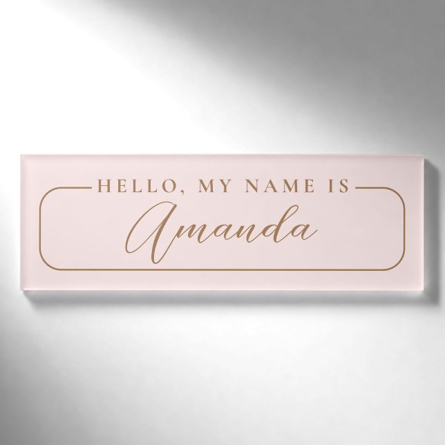 Einfache, moderne, rosa elegante Hochzeitslehne Namenschild (Vorderseite)
