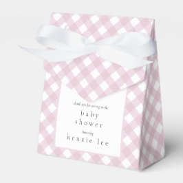 Einfache moderne, rosa Karierte Bow Baby Dusche Geschenkschachtel
