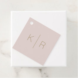 Einfache moderne rosa Monogramm Hochzeit Vielen Da Geschenkanhänger