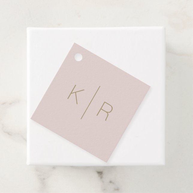 Einfache moderne rosa Monogramm Hochzeit Vielen Da Geschenkanhänger (Beispiel)
