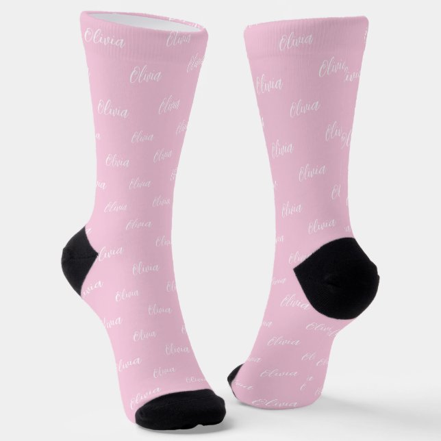 Einfache, moderne, rosafarbene Schrift mit wiederh Socken (Gewinkelt)