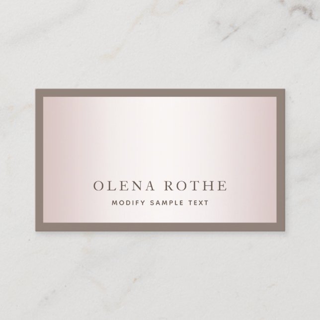 Einfache moderne Rose Gold Berufliche Rufnummer C Telefonnummerkarte (Vorderseite)