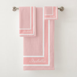 Einfache moderne Rose Quarz Badhandtuch Set