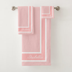 Einfache moderne Rose Quarz Badhandtuch Set