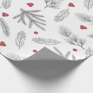 Einfache, moderne, rote, schwarze und weiße Weihna Geschenkpapier