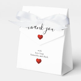 Einfache moderne Rotes Herz White Wedding Geschenkschachtel
