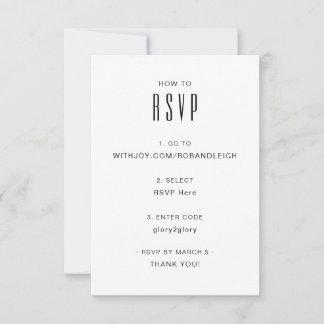 Einfache moderne RSVP-Karte RSVP Karte