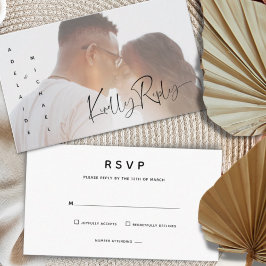 Einfache moderne RSVP-Verschlüsselungskarte für Fo Begleitkarte