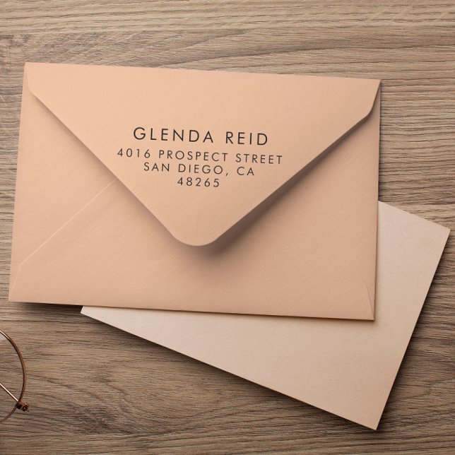 Einfache moderne Rücksendeadresse Minimalistisch Gummistempel (Von Creator hochgeladen)