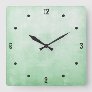 Einfache moderne Rustikale Pistachio Grau Abstrakt Quadratische Wanduhr